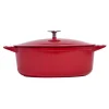 Oval Enameled Cast Iron Dutch Oven in Made In Red