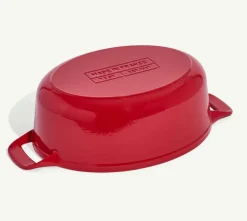 Oval Enameled Cast Iron Dutch Oven in Made In Red