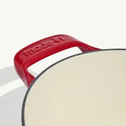 Oval Enameled Cast Iron Dutch Oven in Made In Red