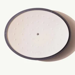 Oval Enameled Cast Iron Dutch Oven in Antique White