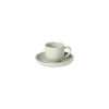 Pacifica Collection Coffee Cups & Saucers in Oyster Grey, Set of 6