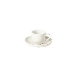 Pacifica Collection Coffee Cups & Saucers in Salt, Set of 6
