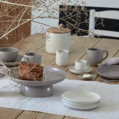 Pacifica Collection Coffee Cups & Saucers in Salt, Set of 6