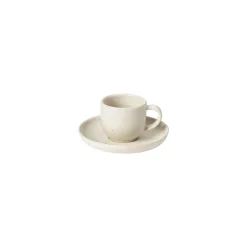 Pacifica Collection Coffee Cups & Saucers in Vanilla, Set of 6
