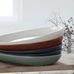 Pacifica Collection Oval Plates in Salt, Set of 6