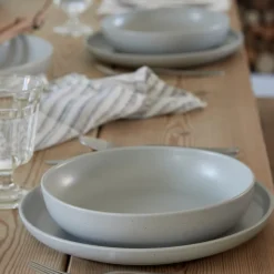 Pacifica Collection Pasta Bowls in Oyster Grey, Set of 6