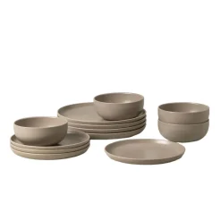 Pacifica Collection 12-pc Place Setting with Cereal Bowl in Chestnut