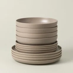 Pacifica Collection 12-pc Place Setting with Pasta Bowl in Chestnut