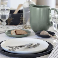 Pacifica Collection Salad Plates 9" in Salt, Set of 6