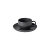 Pacifica Collection Teacups & Saucers in Seed Grey, Set of 6