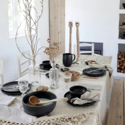 Pacifica Collection Teacups & Saucers in Seed Grey, Set of 6