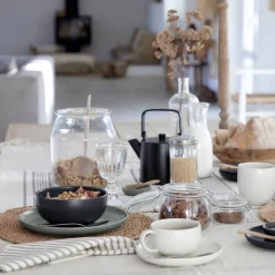 Pacifica Collection Teacups & Saucers in Artichoke, Set of 6