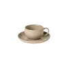 Pacifica Collection Teacups & Saucers in Chestnut, Set of 6