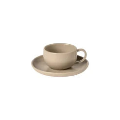 Pacifica Collection Teacups & Saucers in Chestnut, Set of 6