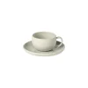 Pacifica Collection Teacups & Saucers in Oyster Grey, Set of 6