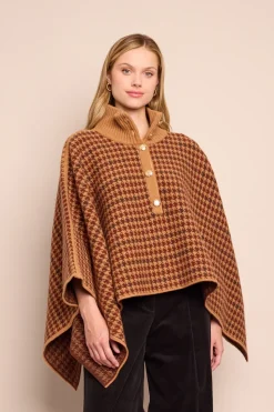 Pagoda Cape in Multi Camel Check