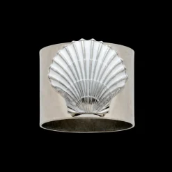 Painted Shell Napkin Rings in White, Set of Two