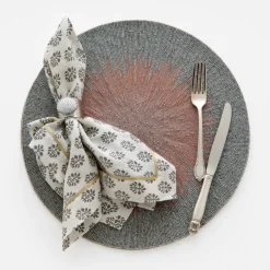 Painted Shell Napkin Rings in White, Set of Two