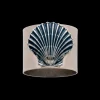 Painted Shell Napkin Rings in Blue, Set of Two