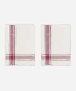 Pair of Bistrot Tea Towels in Burgundy, Set of 2