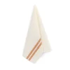 Pair of Striped Linen Tea Towels in Burnt Orange, Set of 2