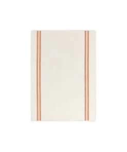 Pair of Striped Linen Tea Towels in Burnt Orange, Set of 2
