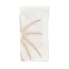 Palm Coast Napkin in White & Natural & Gold, Set of 4