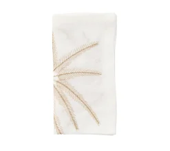 Palm Coast Napkin in White & Natural & Gold, Set of 4