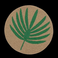 Palm Frond Hand Beaded Placemat in Green