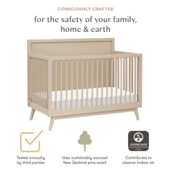 Palma 4-in-1 Convertible Crib with Toddler Bed Conversion Kit in Taupe