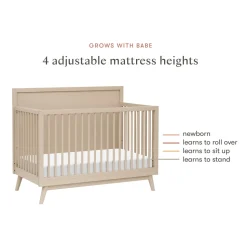 Palma 4-in-1 Convertible Crib with Toddler Bed Conversion Kit in Taupe