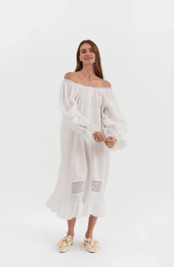 Paloma Linen Dress in White