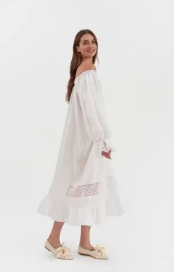 Paloma Linen Dress in White