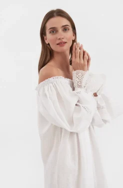 Paloma Linen Dress in White