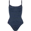 Pamela Swimsuit in Navy/White Stripe