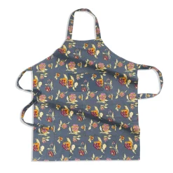 Pansy Apron Red & Grey