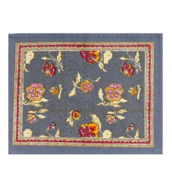 Pansy Mats in Red & Grey, Set of 6