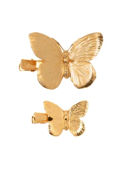 Papillion Hair Clips in Gold