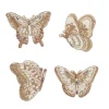 Papillon Coasters in Ivory & Gold, Set of 4 in Gift Bag