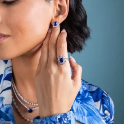 Paran Blue Sapphire and Diamond Cocktail Ring