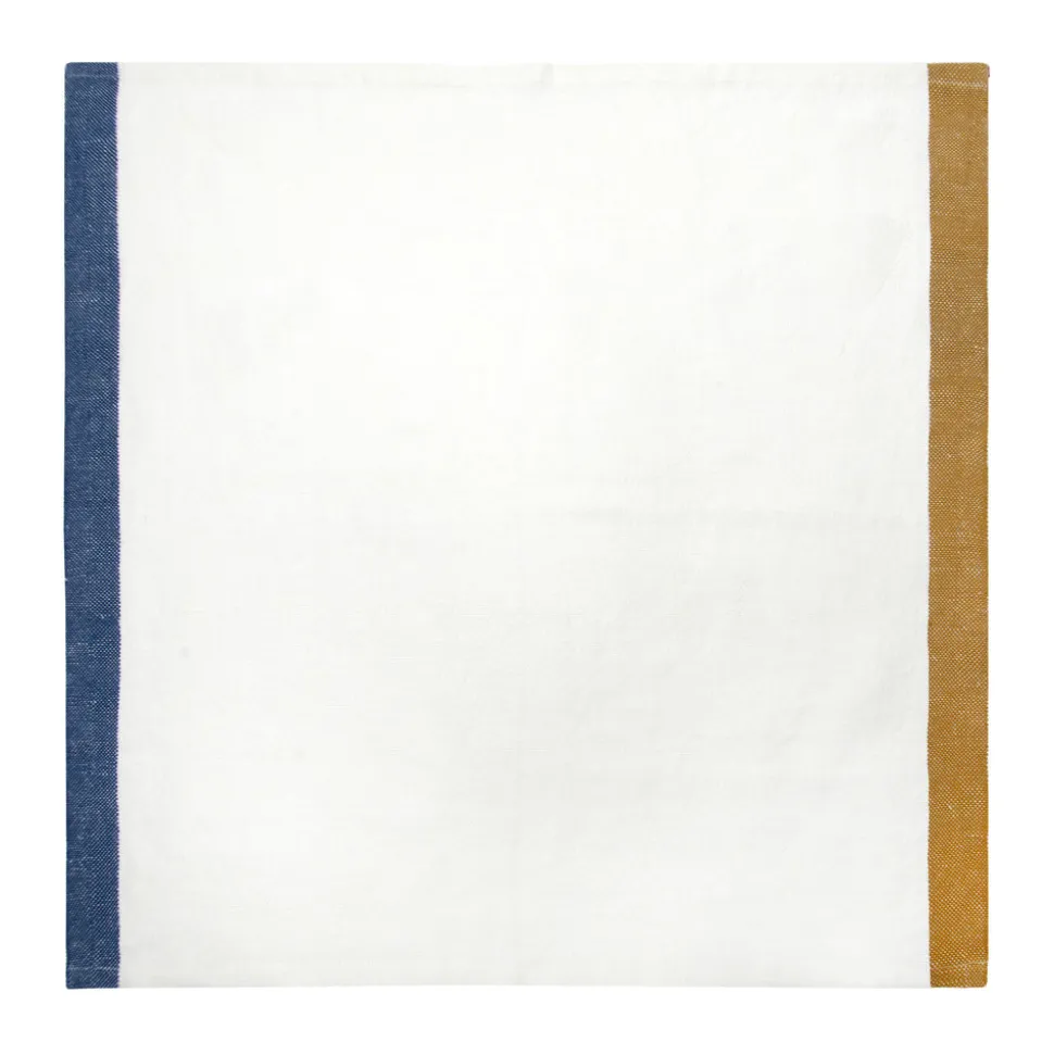 Paris Napkins in Blue & Mustard, Set of 4