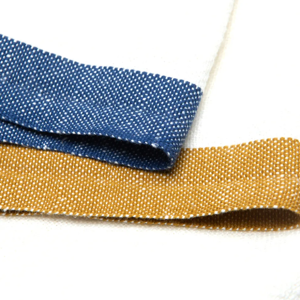 Paris Napkins in Blue & Mustard, Set of 4
