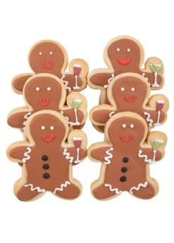 Party Gingerbread Men Sugar Cookies, Set of 6