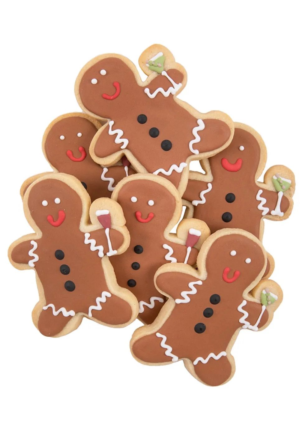 Party Gingerbread Men Sugar Cookies, Set of 6