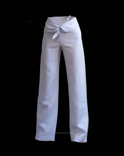 Pastel Bow Pants in Ice Blue