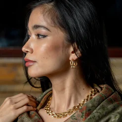 Pathway Hoop Earrings in Gold