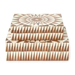 Patterned Hinge Covered Box, Set of 2