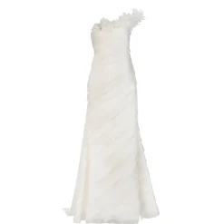 Patti Gown in Ivory Satin Face Organza