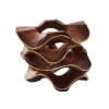Pavilion Napkin Ring in Brown & Gold, Set of 4
