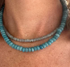 Peacock Blue Angelite Candy Necklace